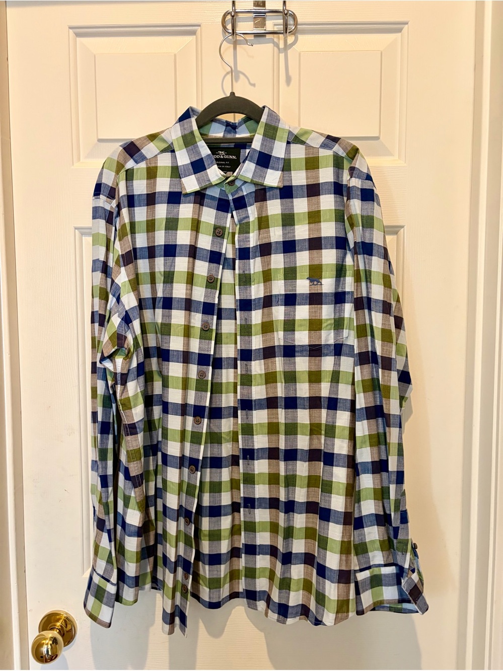 Rodd & Gunn Green, Blue & White Plaid Button-Down Shirt